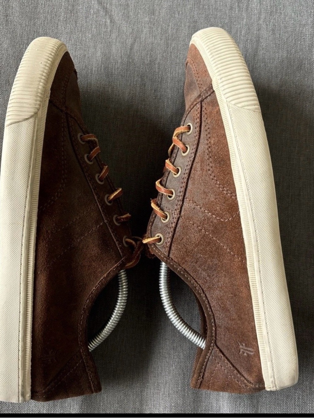 Frye Miller Lowe Lace Men's 10 Brown Leather Suede Casual Sneakers - Picture 6 of 9